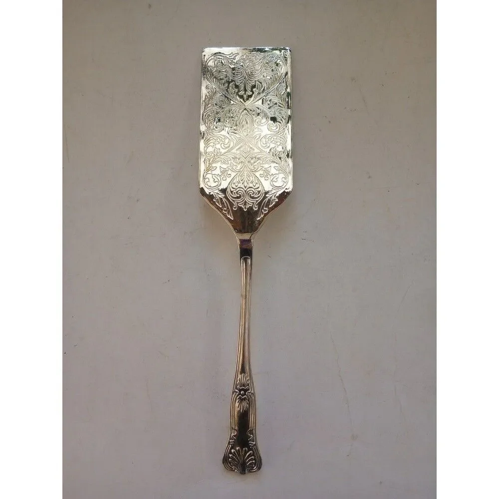 Sheffield Kings Pattern Silver Plate Lasagna Cake Server 11-5/8x 2-1/2 Vintage